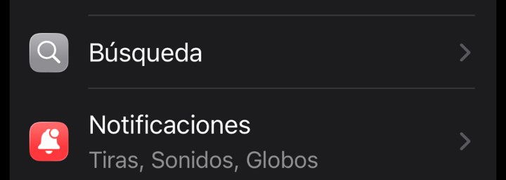 Acceso a la configuración de notificaciones de INWOUT en iPhone