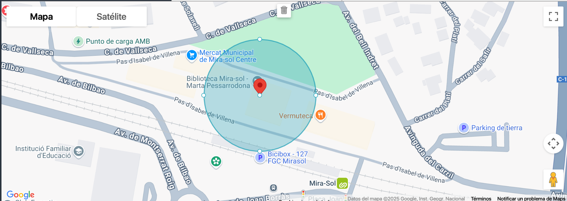 Configuración del área de geofence