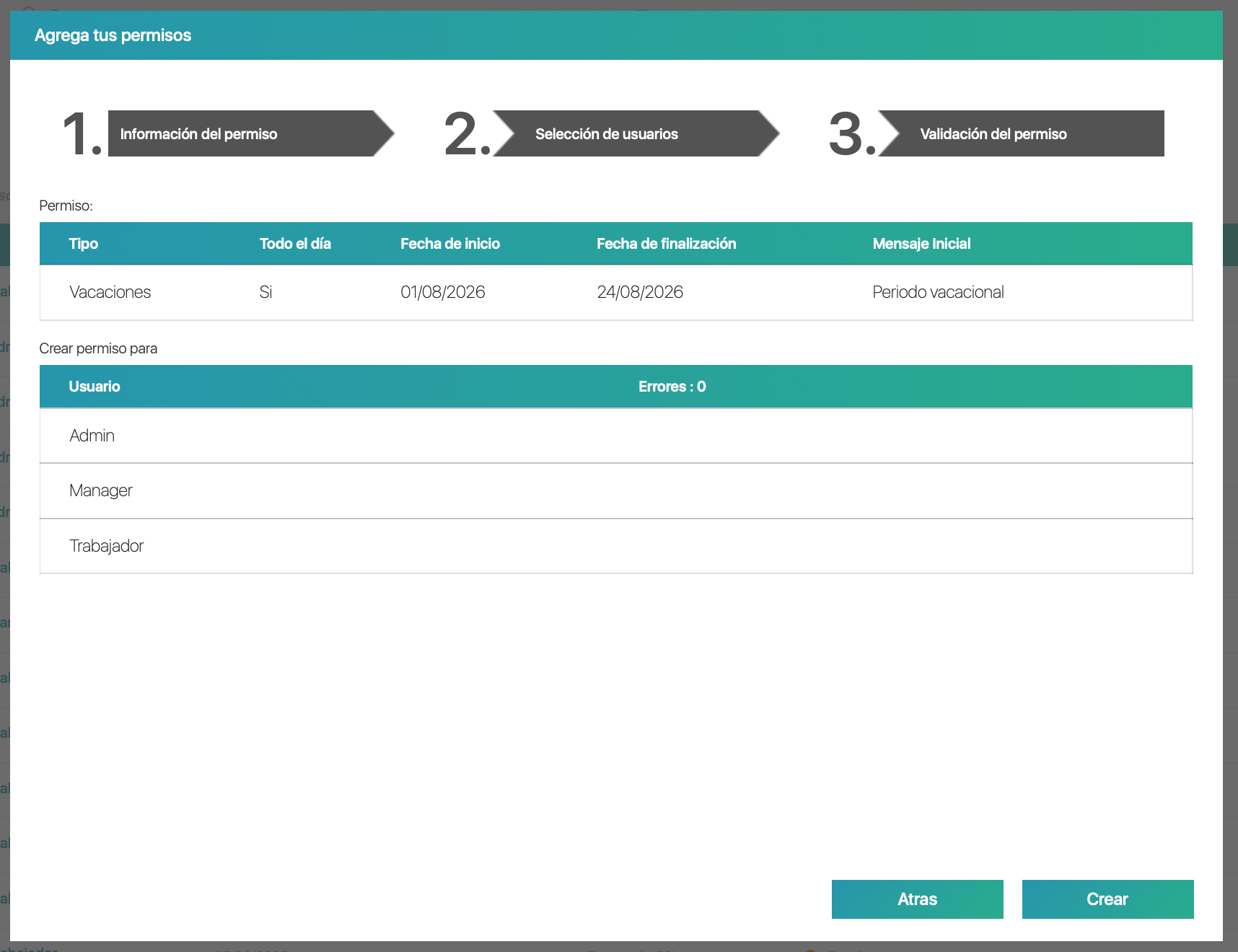 Paso 3: Resumen y validación antes de crear